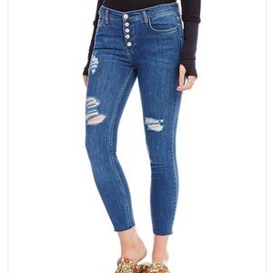 Free People: Reagan Button Front distressed jean